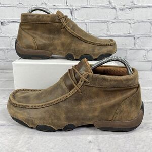 Twisted X Womens Chukka Driving Moc Size 7 1/2M Brown Lace Up Boots Shoe WDM0001